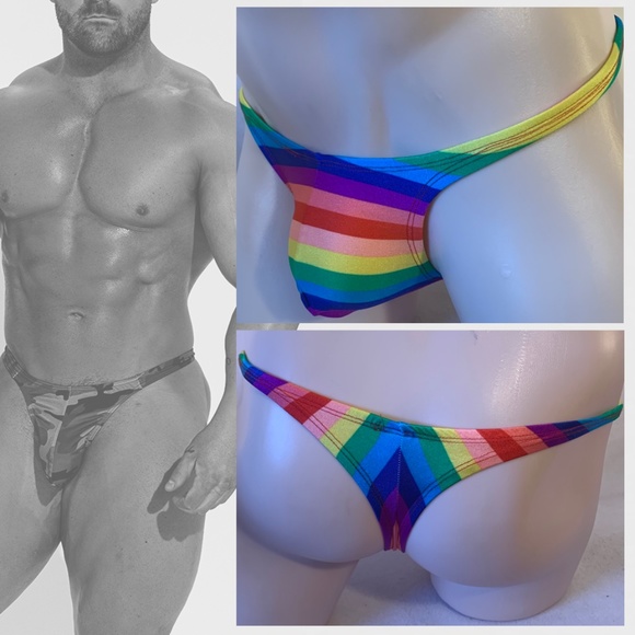 Little Boy Blue Rainbow Swim Thong Small Polyamide / elastane Drawstring free - Picture 1 of 3